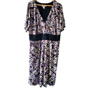 Jessica London abstract print short sleeved dress